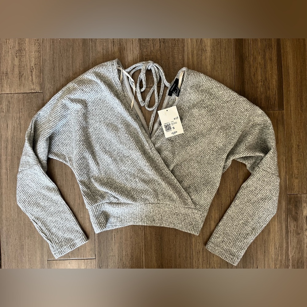 Forever 21 Gray Wrap Shirt